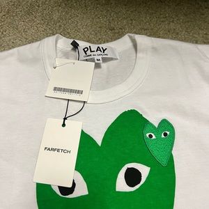 Authentic Comme Des Garcons Play Heart Eyes White Jersey T-Shirt- Brand New